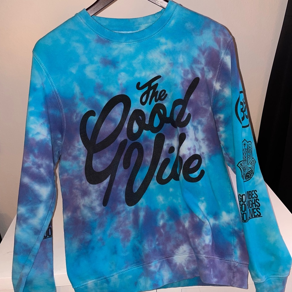 Tie-Dye Blue Crew Neck - The Good Vibes